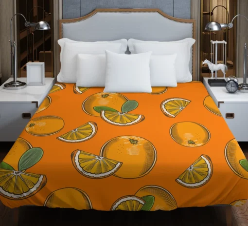 Mandarin Slice Mandarin Pattern Duvet Cover