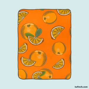 Mandarin Slice Mandarin Pattern Fleece Blanket 1