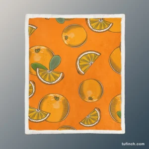 Mandarin Slice Mandarin Pattern Sherpa Fleece Blanket 1