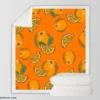 Mandarin Slice Mandarin Pattern Sherpa Fleece Blanket