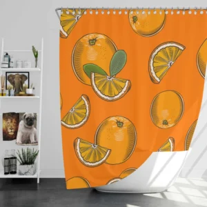 Mandarin Slice Mandarin Pattern Shower Curtain