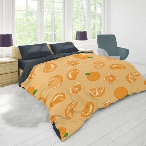 Mandarin Slices Pattern Duvet Cover 1