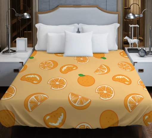 Mandarin Slices Pattern Duvet Cover