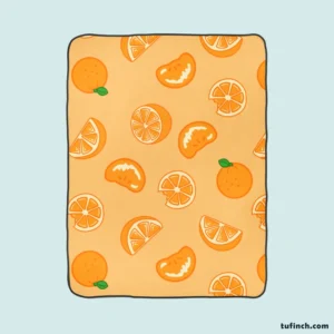 Mandarin Slices Pattern Fleece Blanket 1