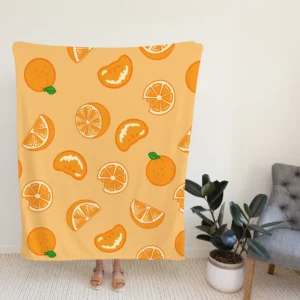 Mandarin Slices Pattern Fleece Blanket