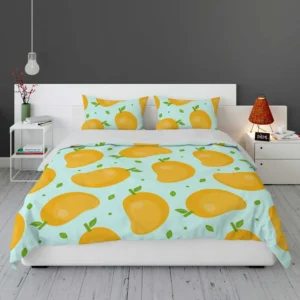 Mango Fruit With Leaves Design Bedding Set 1