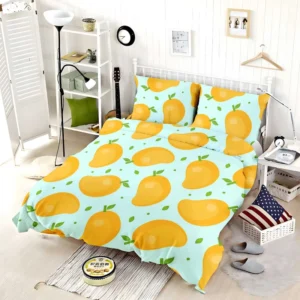 Mango Fruit With Leaves Design Bedding Set