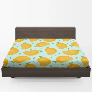 Mango Fruit With Leaves Design Fitted Sheet 1