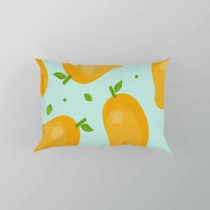 Mango Fruit With Leaves Design Pillow Case