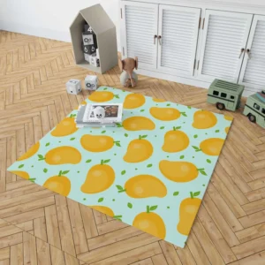 Mango Fruit With Leaves Design Rug 1