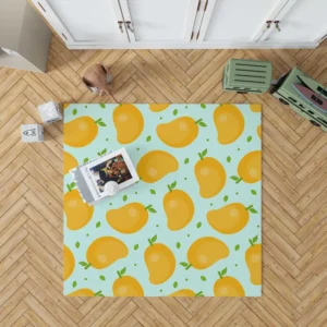 Mango Fruit With Leaves Design Rug