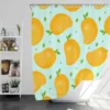 Mango Fruit With Leaves Design Shower Curtain