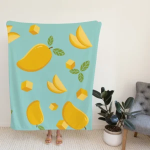 Mango Sliced And Cube Cuts Fleece Blanket