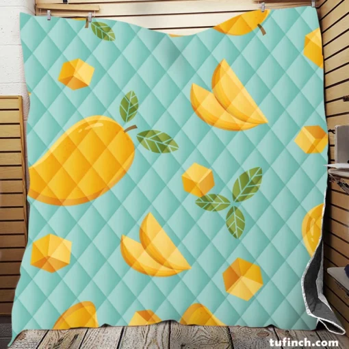 Mango Sliced And Cube Cuts Quilt Blanket