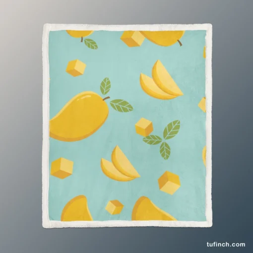 Mango Sliced And Cube Cuts Sherpa Fleece Blanket 1