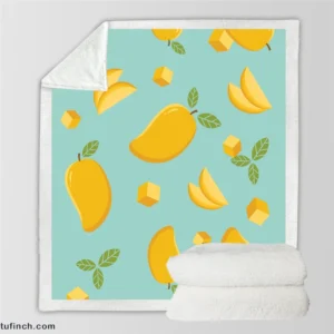 Mango Sliced And Cube Cuts Sherpa Fleece Blanket