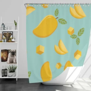 Mango Sliced And Cube Cuts Shower Curtain