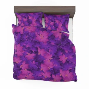 Maple Leafy Purple Design Bedding Set 2