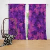 Maple Leafy Purple Design Curtain