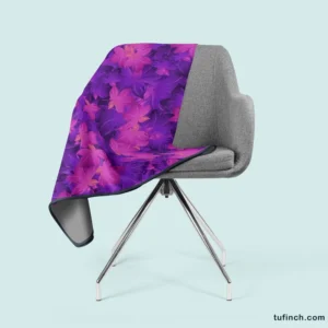 Maple Leafy Purple Design Fleece Blanket 2