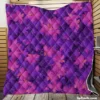 Maple Leafy Purple Design Quilt Blanket