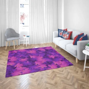 Maple Leafy Purple Design Rug 2