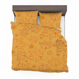 Maple Leaves Fall Botanical Design Bedding Set 2