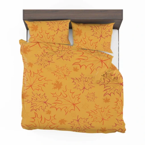 Maple Leaves Fall Botanical Design Bedding Set 2