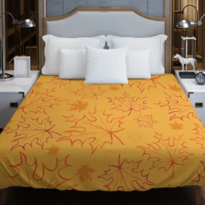 Maple Leaves Fall Botanical Design Duvet Cover