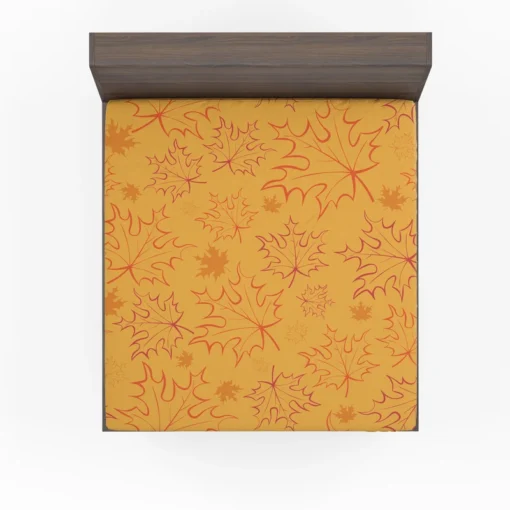 Maple Leaves Fall Botanical Design Fitted Sheet