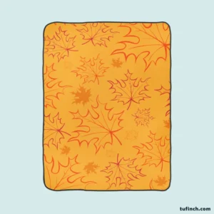 Maple Leaves Fall Botanical Design Fleece Blanket 1