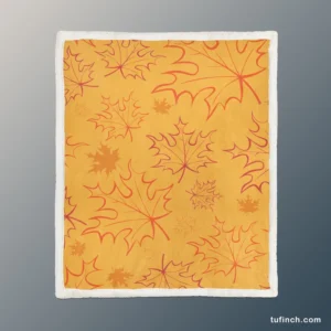 Maple Leaves Fall Botanical Design Sherpa Fleece Blanket 1