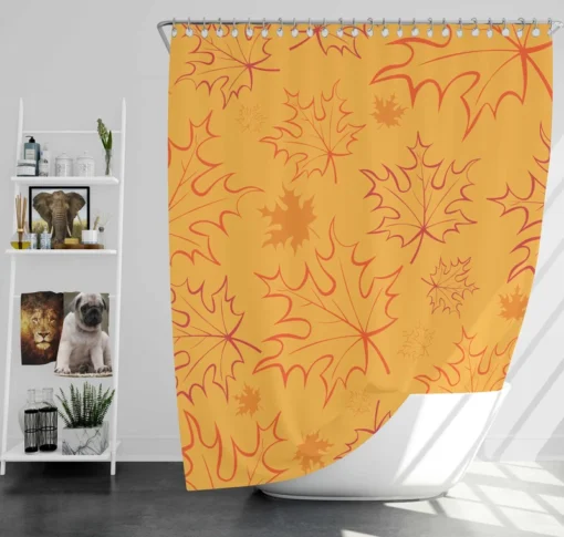 Maple Leaves Fall Botanical Design Shower Curtain