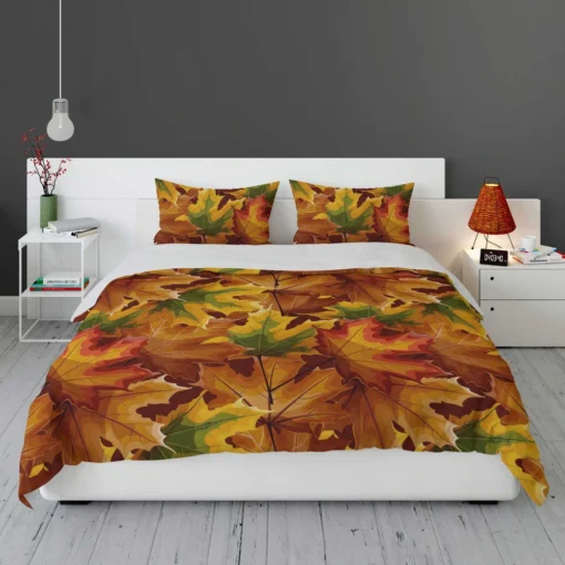 Maple Leaves Fall Pattern Bedding Set 1