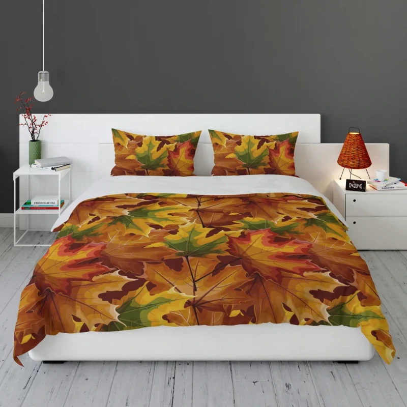 Maple Leaves Fall Pattern Bedding Set 1