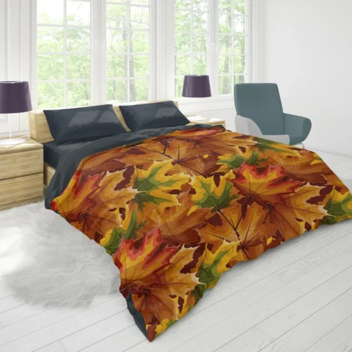 Maple Leaves Fall Pattern Duvet Cover 1