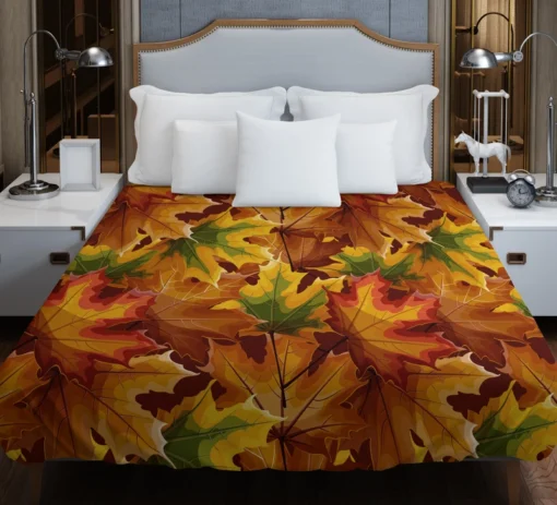 Maple Leaves Fall Pattern Duvet Cover