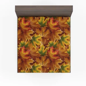 Maple Leaves Fall Pattern Fitted Sheet