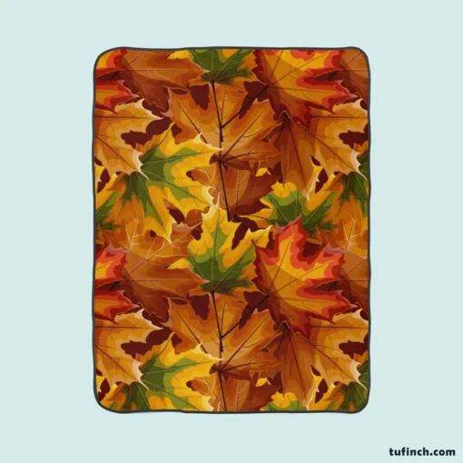 Maple Leaves Fall Pattern Fleece Blanket 1