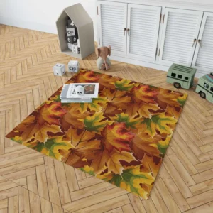 Maple Leaves Fall Pattern Rug 1