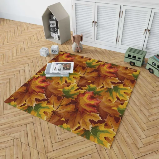 Maple Leaves Fall Pattern Rug 1