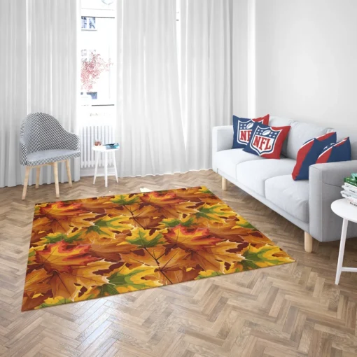 Maple Leaves Fall Pattern Rug 2