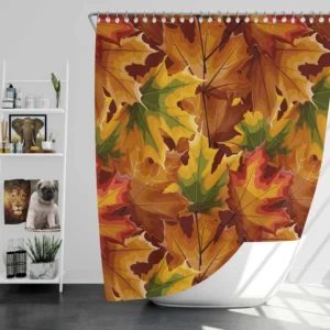 Maple Leaves Fall Pattern Shower Curtain