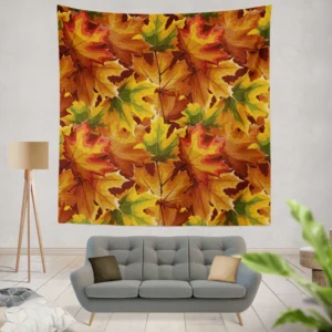 Maple Leaves Fall Pattern Wall Tapestry