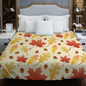 Maple Leaves Seamless Pattern Duvet Cover