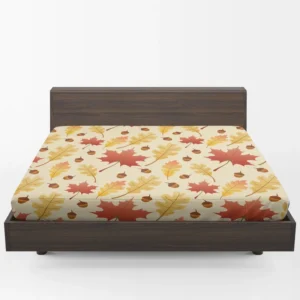 Maple Leaves Seamless Pattern Fitted Sheet 1