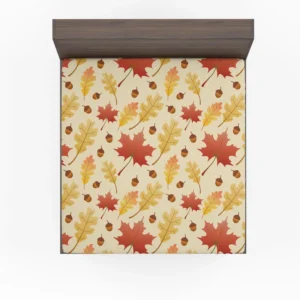 Maple Leaves Seamless Pattern Fitted Sheet