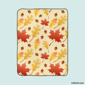 Maple Leaves Seamless Pattern Fleece Blanket 1