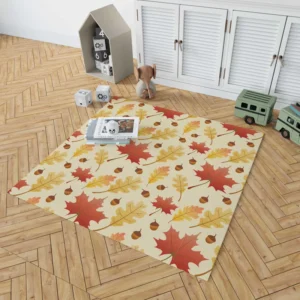 Maple Leaves Seamless Pattern Rug 1