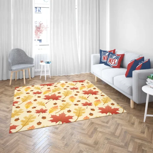 Maple Leaves Seamless Pattern Rug 2